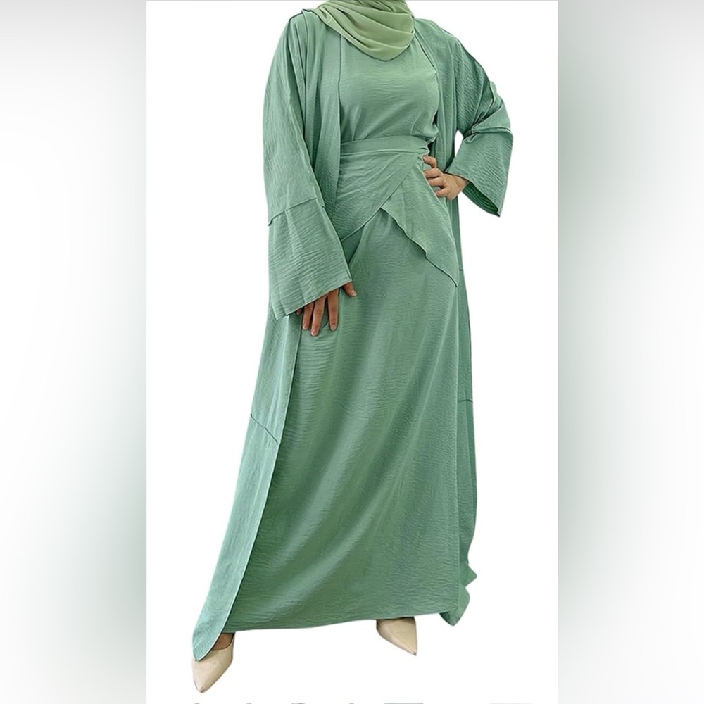 Elegant Green Women's Abaya Set